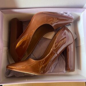 Madden Girl Symbol Patent Pumps Cognac 7